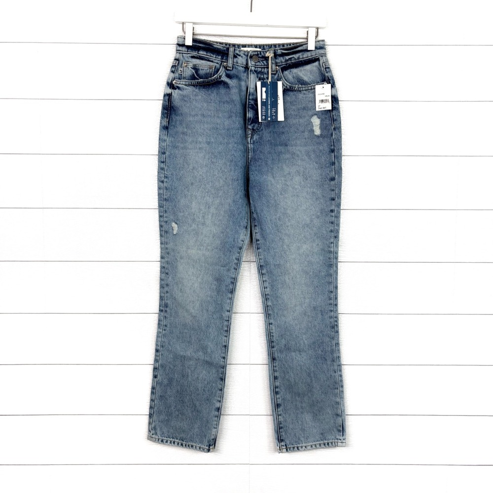 NWT Lovers and Friends Denim Reece High Rise Slim Straight Jeans Harland 27 New